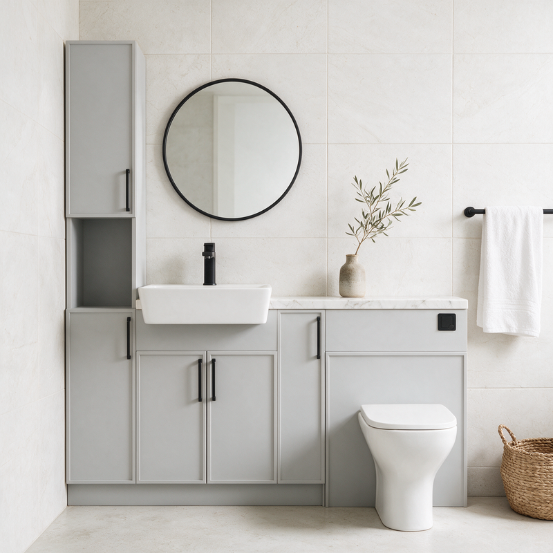 Oliver 1700 Dust Grey Slim Shaker Fitted Furniture Combination with Tall Boy