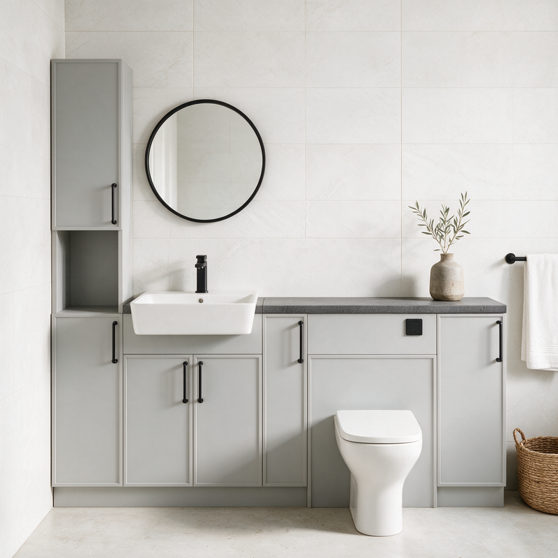 Oliver 2000 Dust Grey Slim Shaker Fitted Furniture Combination with Tall Boy