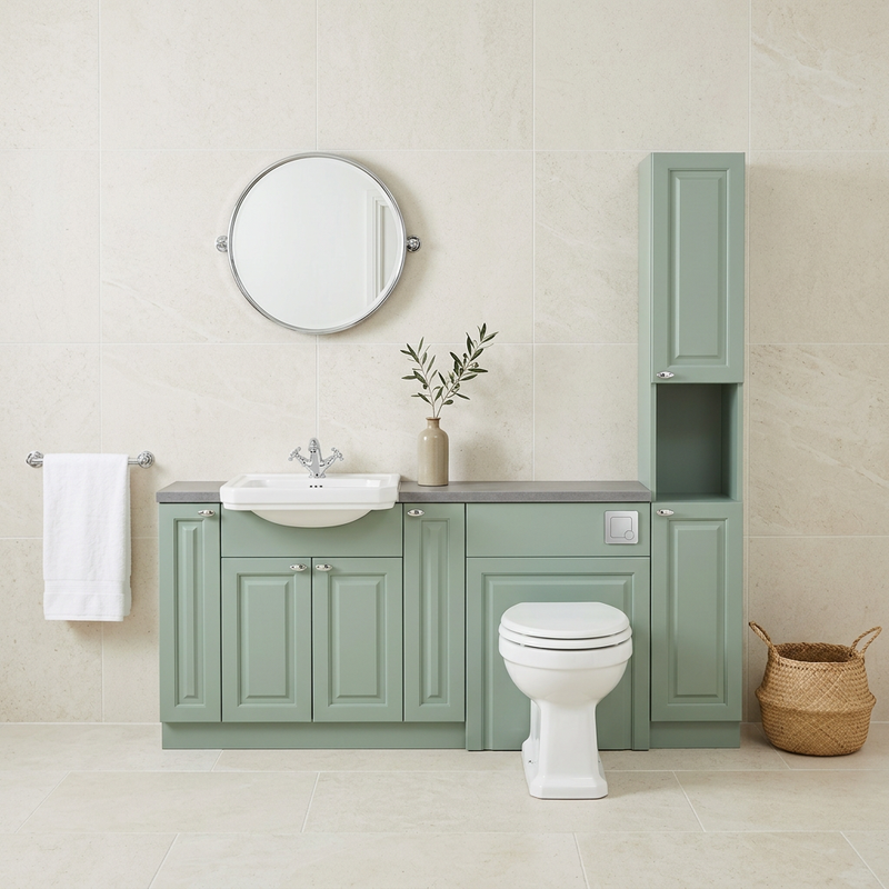 Oliver 1900 Sage Traditional Fitted Furniture Combination with Tall Boy