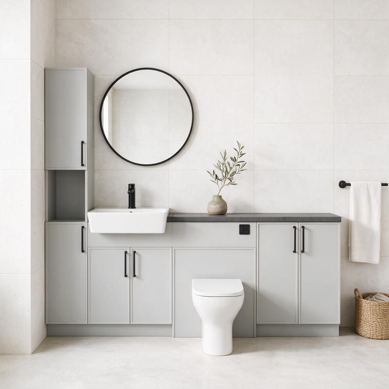 Oliver 2100 Dust Grey Slim Shaker Fitted Furniture Combination with Tall Boy