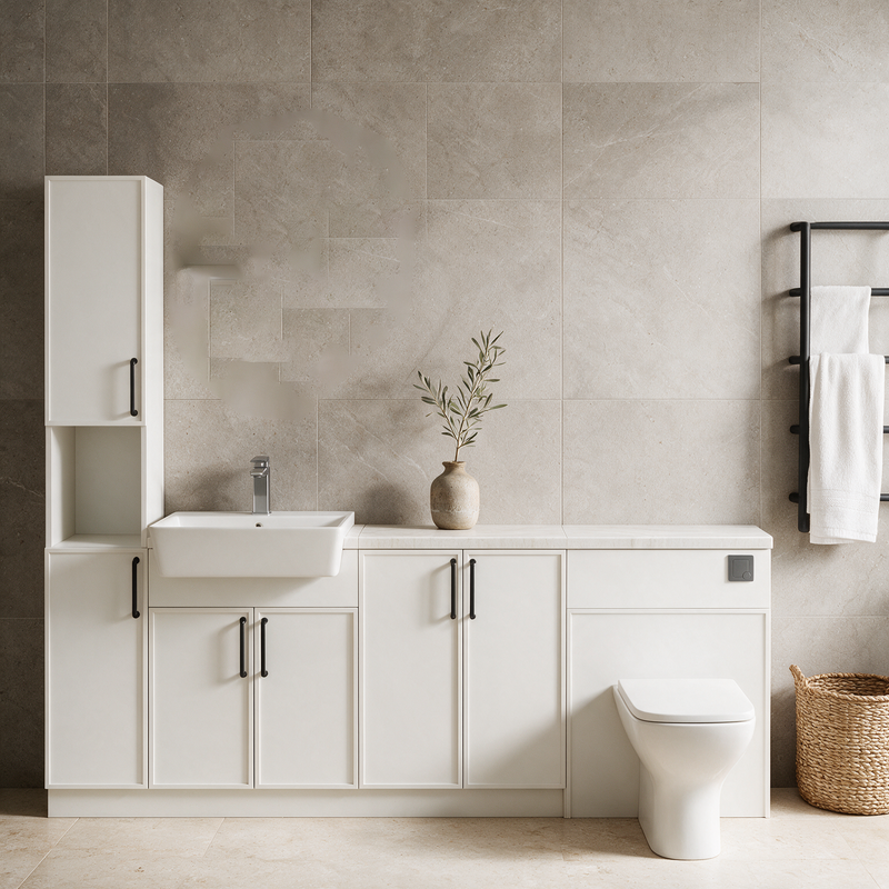 Oliver 2100 Matt White Slim Shaker Fitted Furniture Combination with Tall Boy