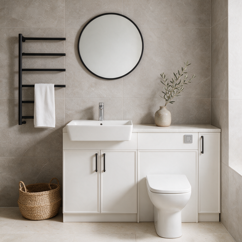 Oliver 1300 Matt White Slim Shaker Fitted Furniture Combination