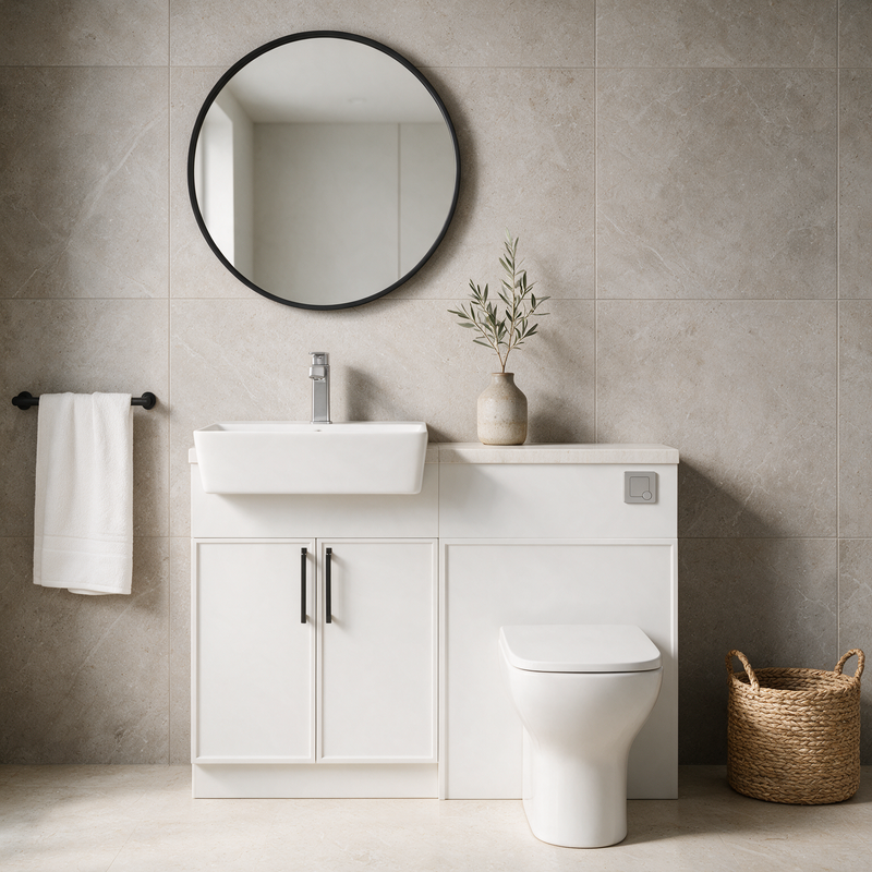 Oliver 1100 Matt White Slim Shaker Fitted Furniture Combination
