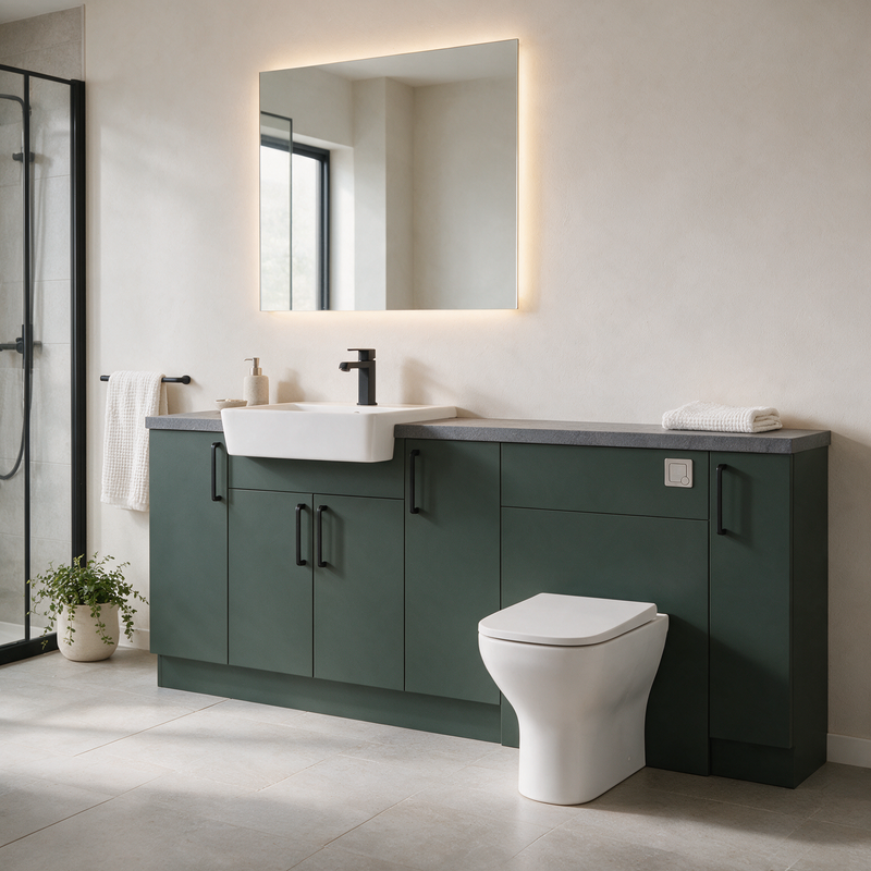 Oliver 2000 Matt Green Fitted Furniture Combination
