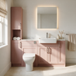 Oliver 1600 Matt Pink Shaker Fitted Furniture Combination with Tall Boy