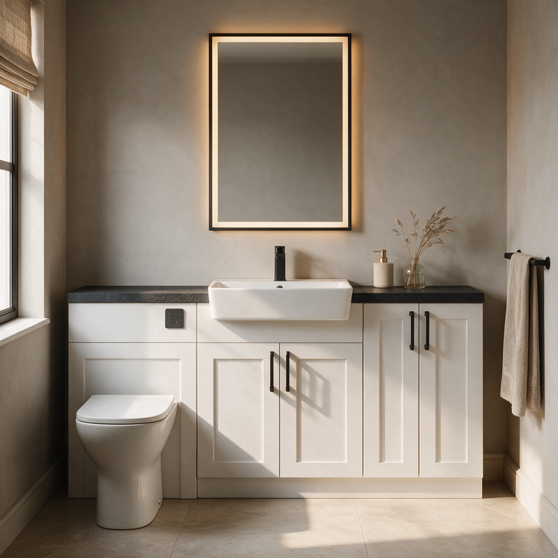 Oliver 1600 Matt White Shaker Fitted Furniture Combination