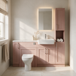 Oliver 1700 Matt Pink Shaker Fitted Furniture Combination with Tall Boy