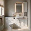 Oliver 1700 Matt White Shaker Fitted Furniture Combination with Tall Boy