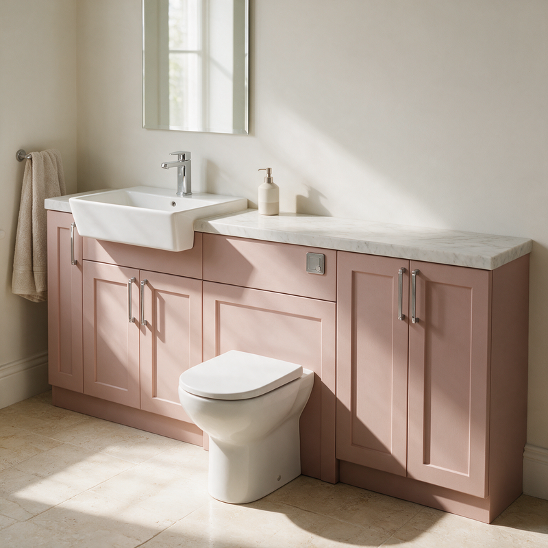 Oliver 2000 Matt Pink Shaker Fitted Furniture Combination