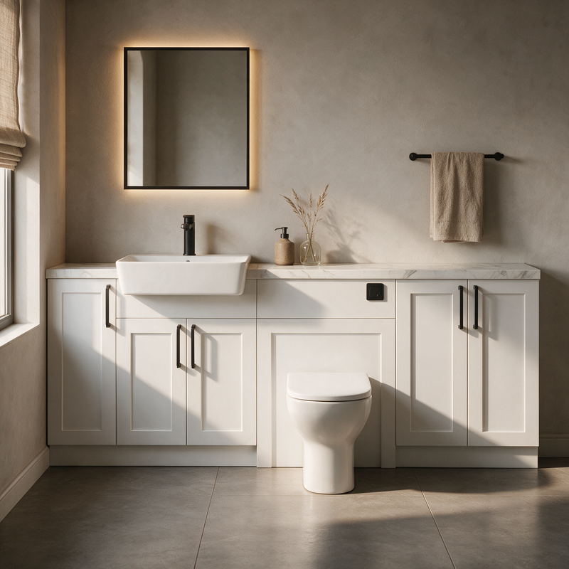 Oliver 2100 Matt White Shaker Fitted Furniture Combination