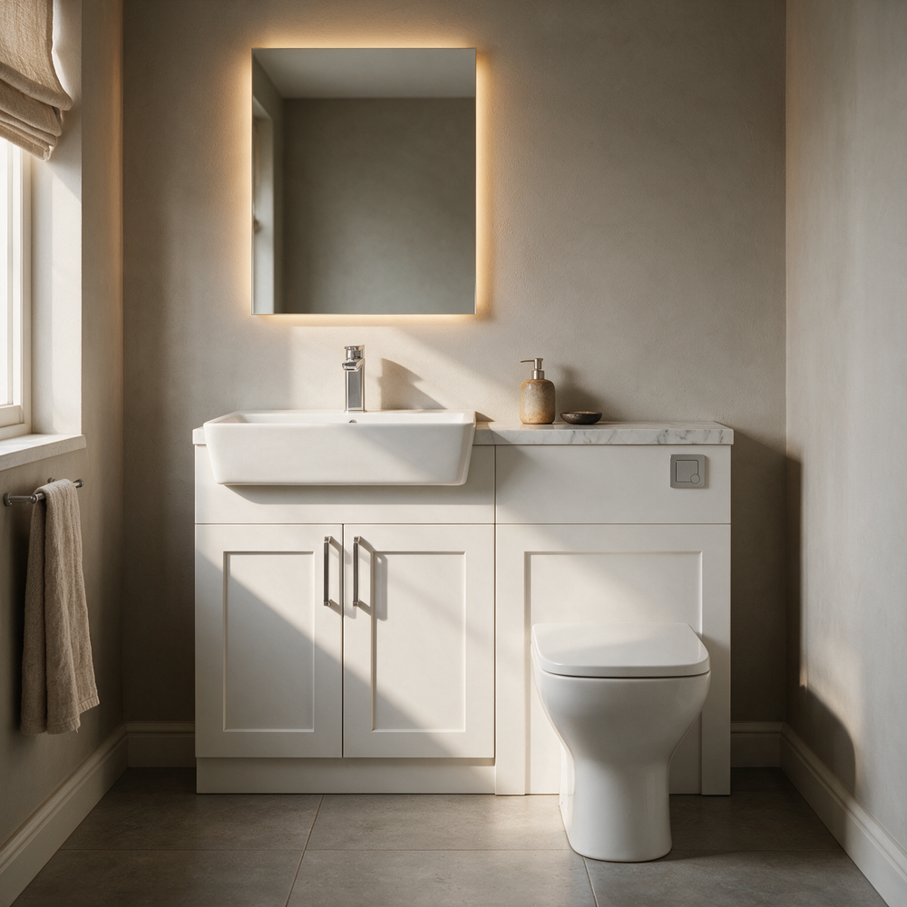 Oliver 1100 Matt White Shaker Fitted Furniture Combination