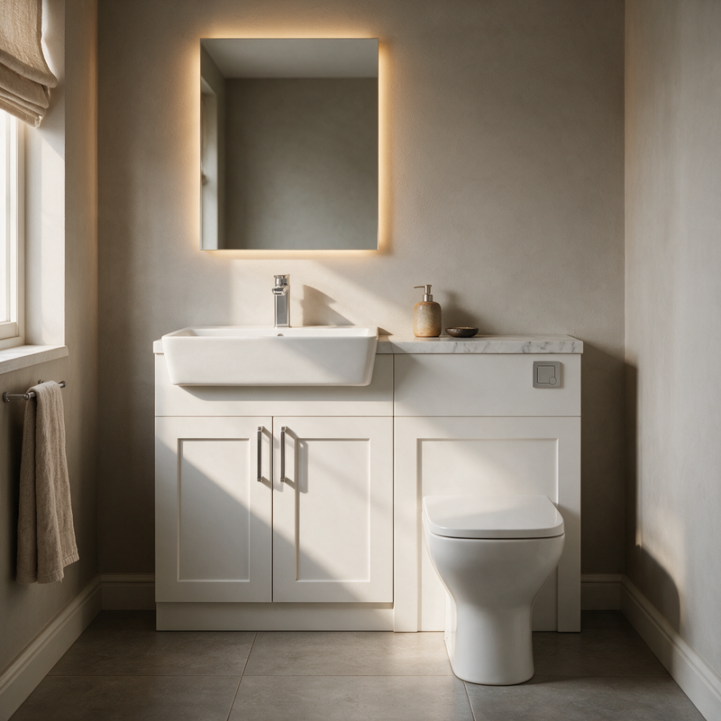 Oliver 1100 Matt White Shaker Fitted Furniture Combination