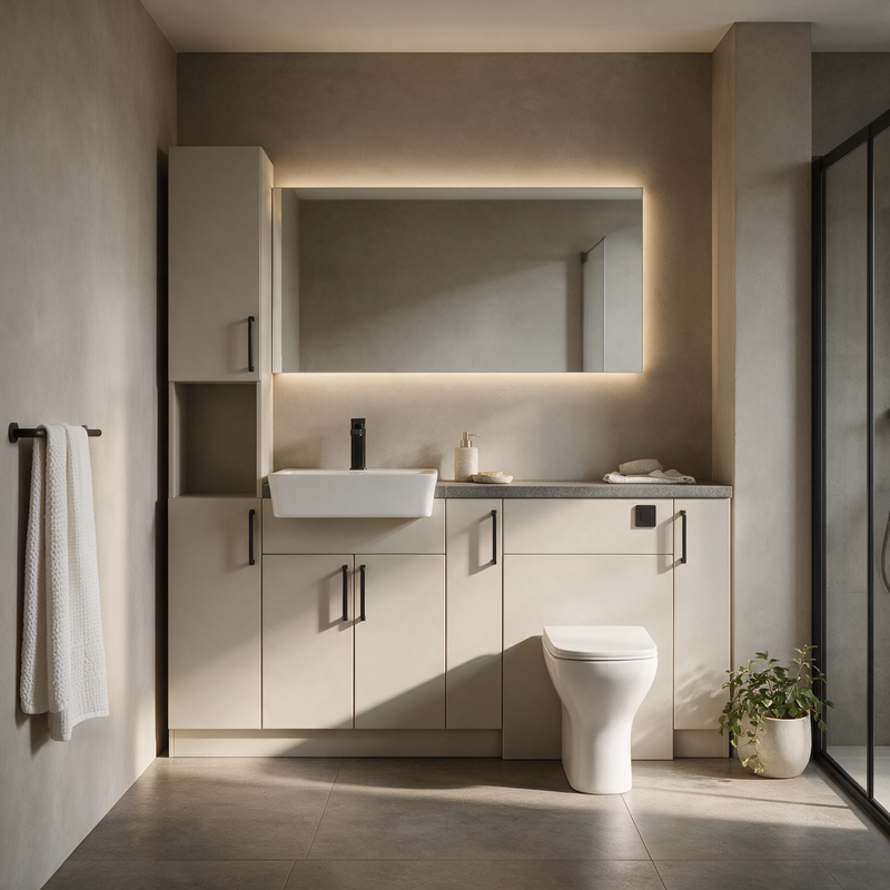 Oliver 1900 Cashmere Fitted Furniture Combination with Tall Boy