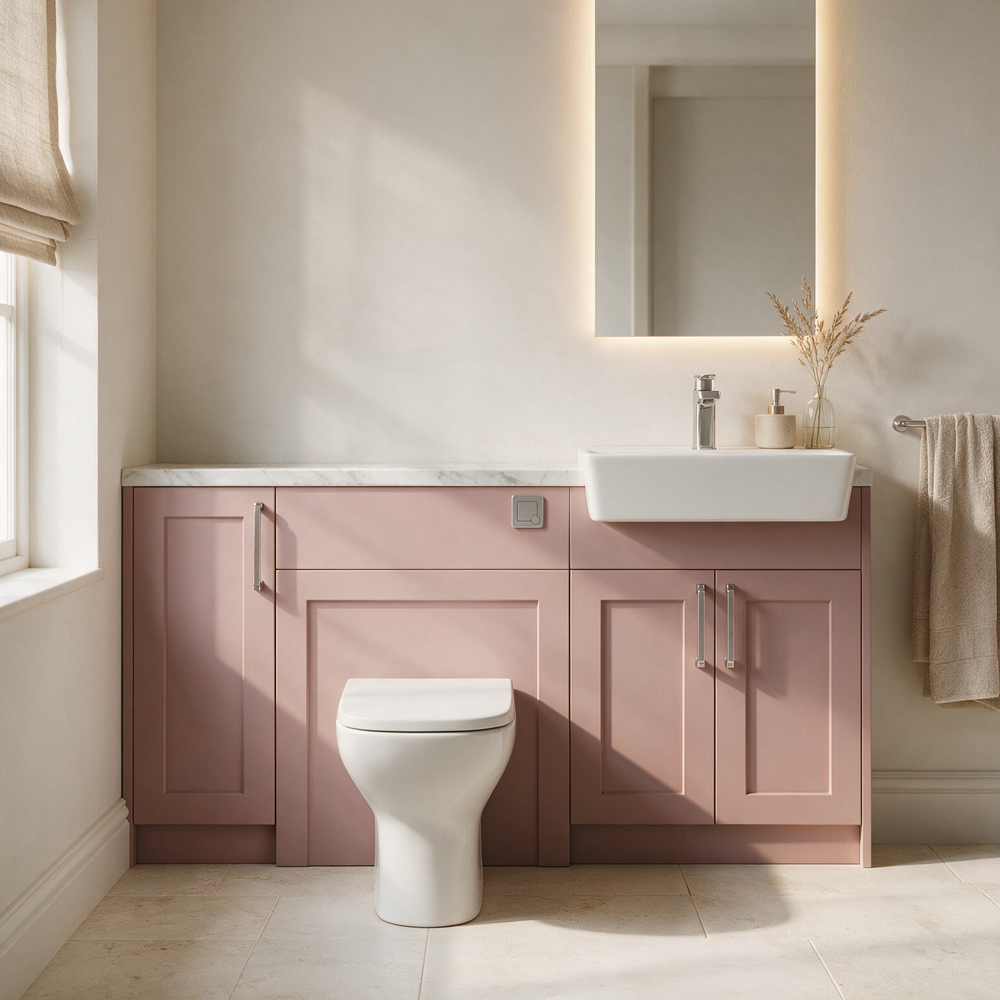 Oliver 1500 Matt Pink Shaker Fitted Furniture Combination