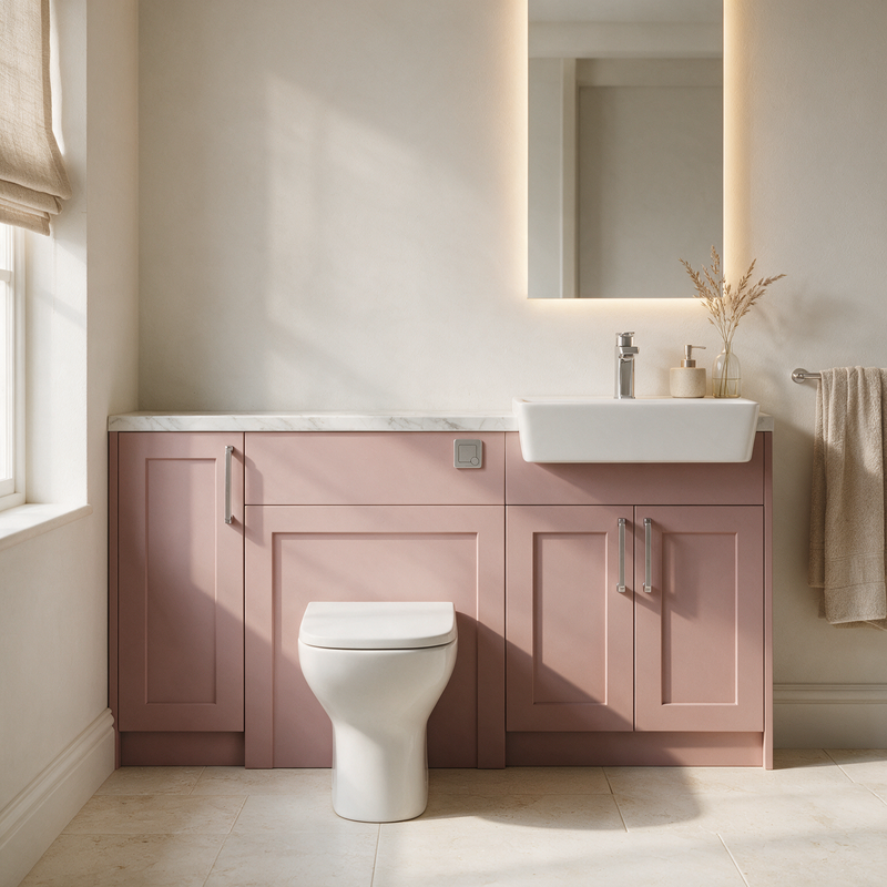 Oliver 1500 Matt Pink Shaker Fitted Furniture Combination