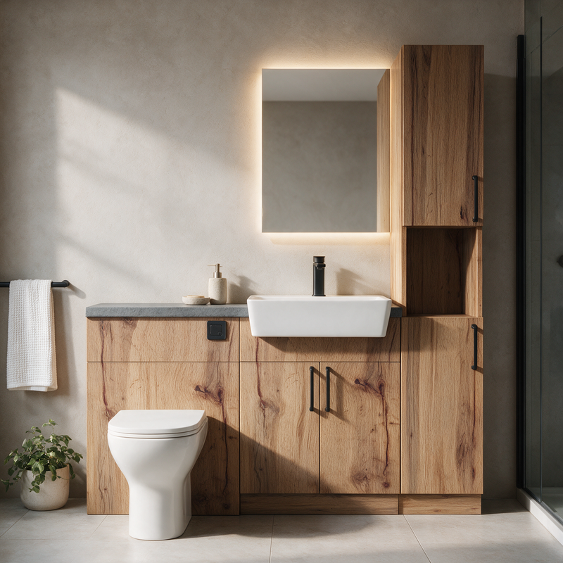Oliver 1500 Oak Fitted Furniture Combination with Tall Boy