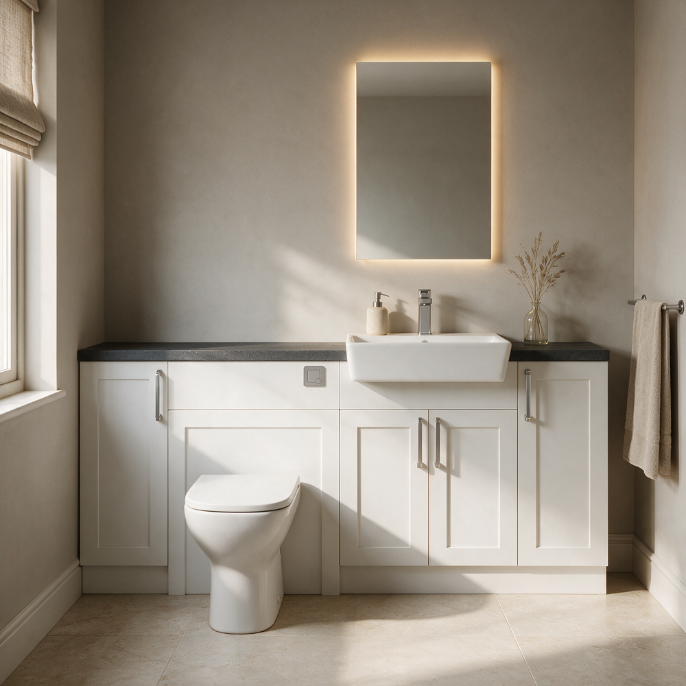 Oliver 1800 Matt White Shaker Fitted Furniture Combination