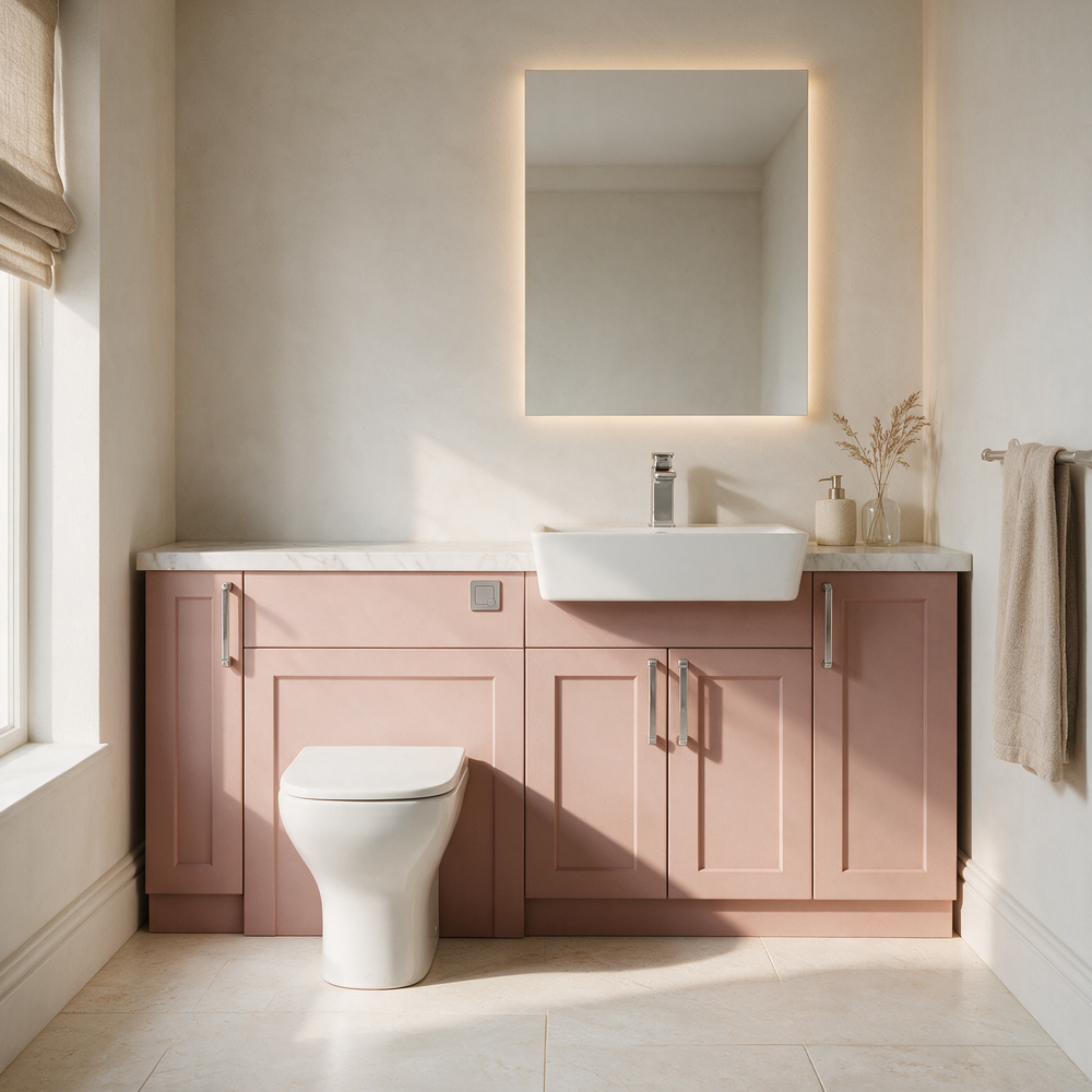 Oliver 1700 Matt Pink Shaker Fitted Furniture Combination