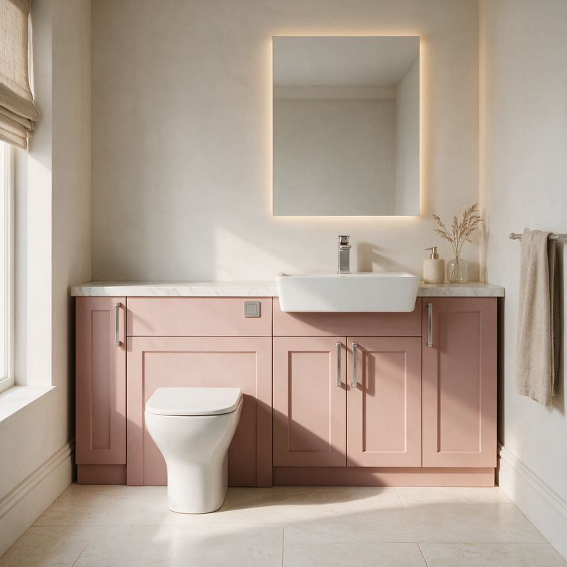 Oliver 1700 Matt Pink Shaker Fitted Furniture Combination