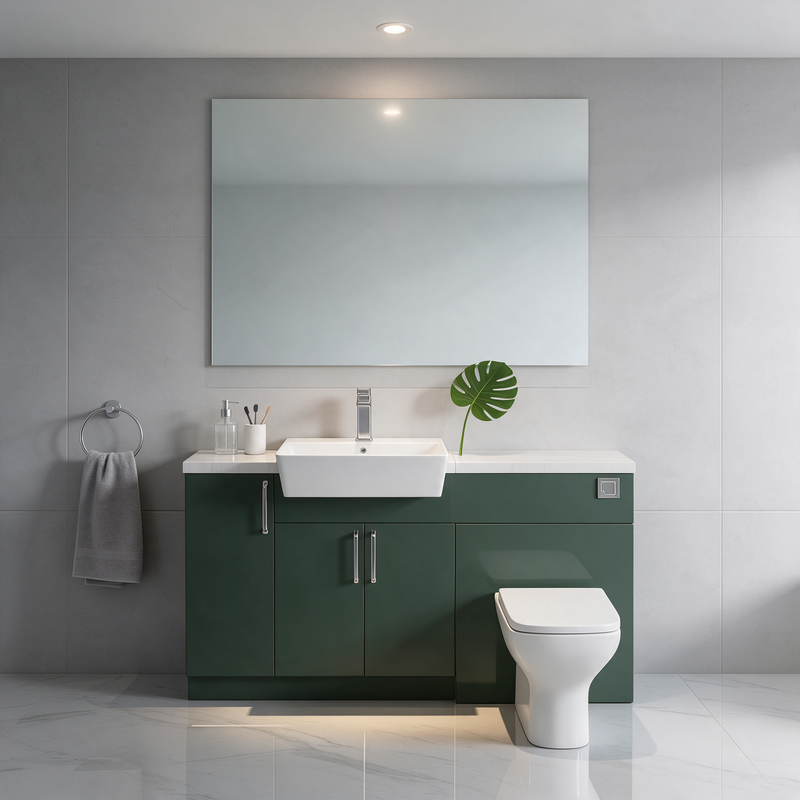 Oliver 1500 Matt Green Fitted Furniture Combination