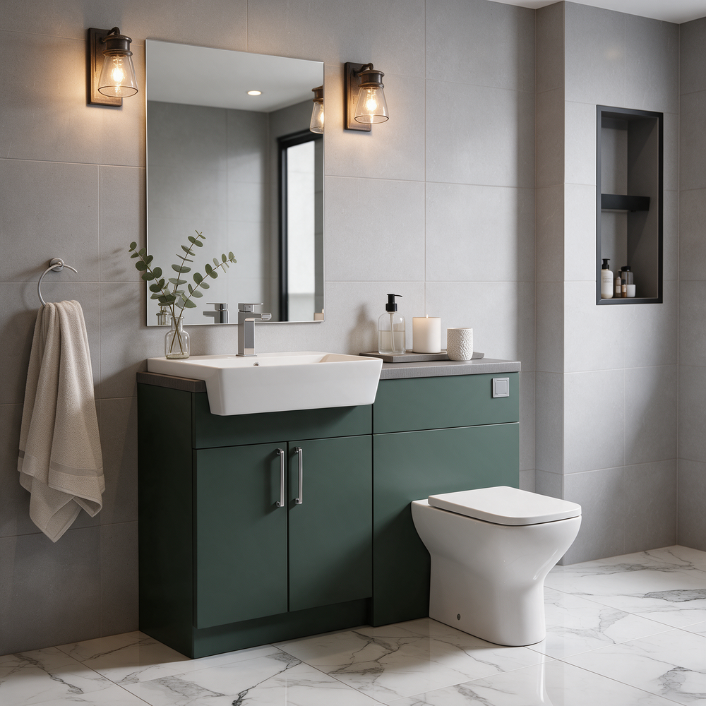 Oliver 1200 Matt Green Fitted Furniture Combination