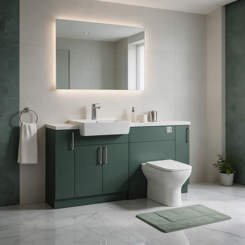 Oliver 1600 Matt Green Fitted Furniture Combination