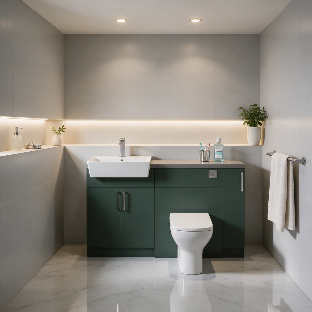 Oliver 1400 Matt Green Fitted Furniture Combination