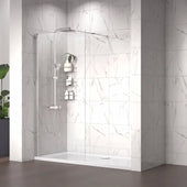 Radiant shower enclosure fitted in a modern bathroom
