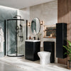 Zentro Black Suite with Odessa Black 800mm Quadrant Enclosure — Vanity, Toilet Unit, Shower & Mirror