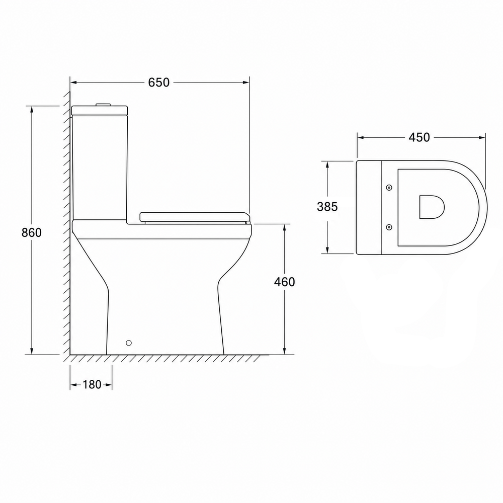 Charlie Comfort Height Rimless Close Coupled Toilet