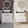 Sonix 600mm White Wall Hung Bathroom Vanity Unit with Basin, Tap & Waste