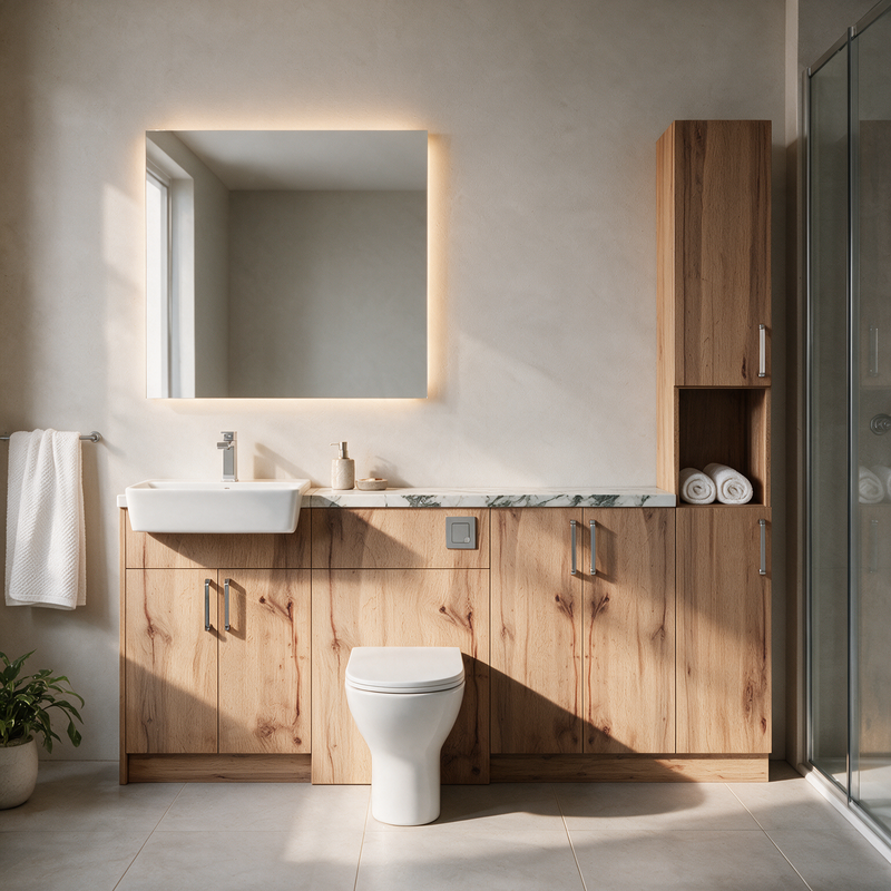 Oliver 2100 Oak Fitted Furniture Combination with Tall Boy