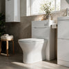 Zentro White Suite with Odessa Chrome 800mm Quadrant Enclosure — Vanity, Toilet Unit, Shower & Mirror