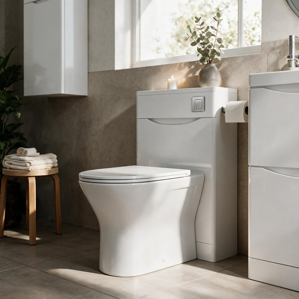 Zentro White Suite with Odessa Chrome 800mm Quadrant Enclosure — Vanity, Toilet Unit, Shower & Mirror