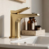 Zentro Cashmere Suite with Odessa Gold 800mm Quadrant Enclosure — Vanity, Toilet Unit, Shower & Mirror