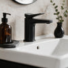 Zentro Black Suite with Odessa Black 800mm Quadrant Enclosure — Vanity, Toilet Unit, Shower & Mirror