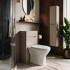 Zentro Cashmere Suite with Odessa Gold 800mm Quadrant Enclosure — Vanity, Toilet Unit, Shower & Mirror