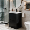 Zentro Black Suite with Odessa Black 800mm Quadrant Enclosure — Vanity, Toilet Unit, Shower & Mirror