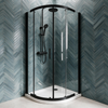 Zentro Black Suite with Odessa Black 800mm Quadrant Enclosure — Vanity, Toilet Unit, Shower & Mirror