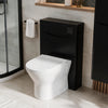 Zentro Black Suite with Odessa Black 800mm Quadrant Enclosure — Vanity, Toilet Unit, Shower & Mirror