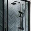 Zentro Black Suite with Odessa Black 800mm Quadrant Enclosure — Vanity, Toilet Unit, Shower & Mirror