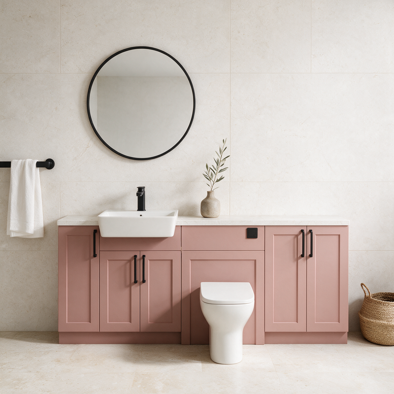 Oliver 2100 Matt Pink Shaker Fitted Furniture Combination