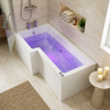 1500mm L Shaped 8 or 14 Jets Whirlpool Shower Bath
