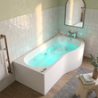 1700mm P Shape 8 or 14 Jet Whirlpool Shower Bath