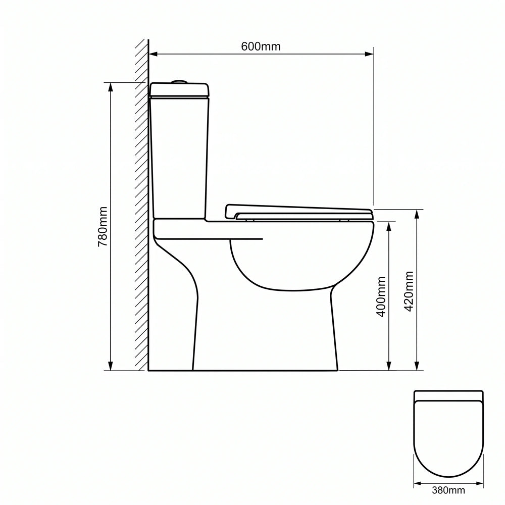 Alessio Black Close-Coupled Toilet