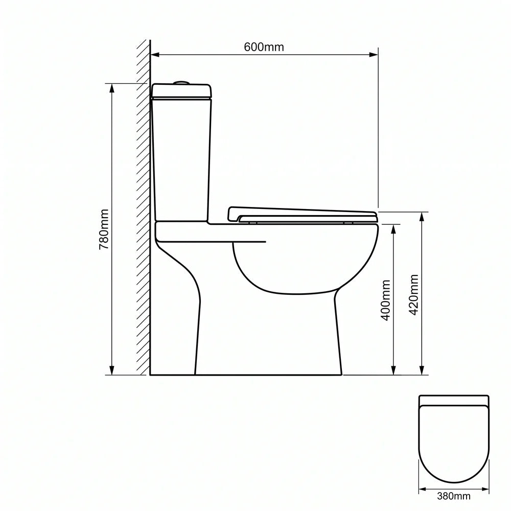 Linnea 700mm Wall Hung Countertop Vanity Unit with Alessio Black Close Coupled Toilet