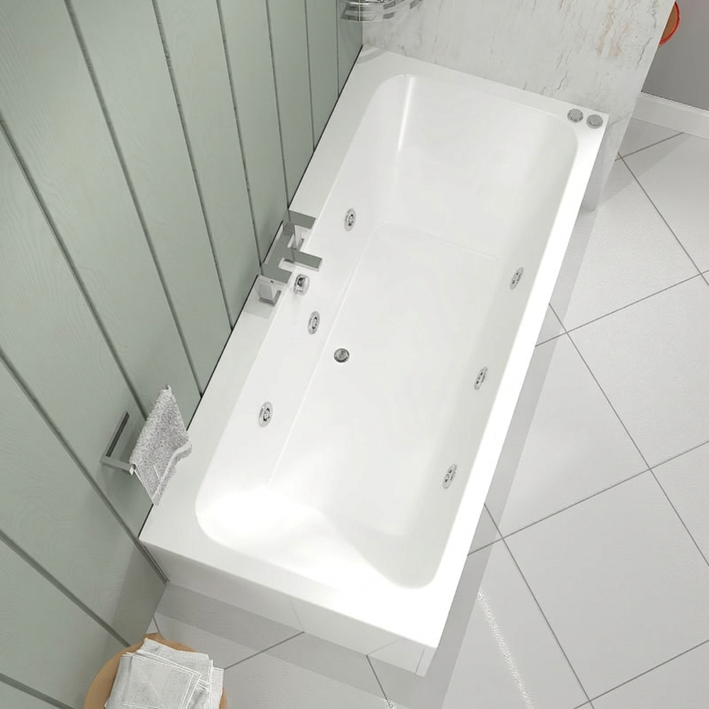 1600 x 800mm 6 or 14 Jets Double Ended Whirlpool Bath Vernwy