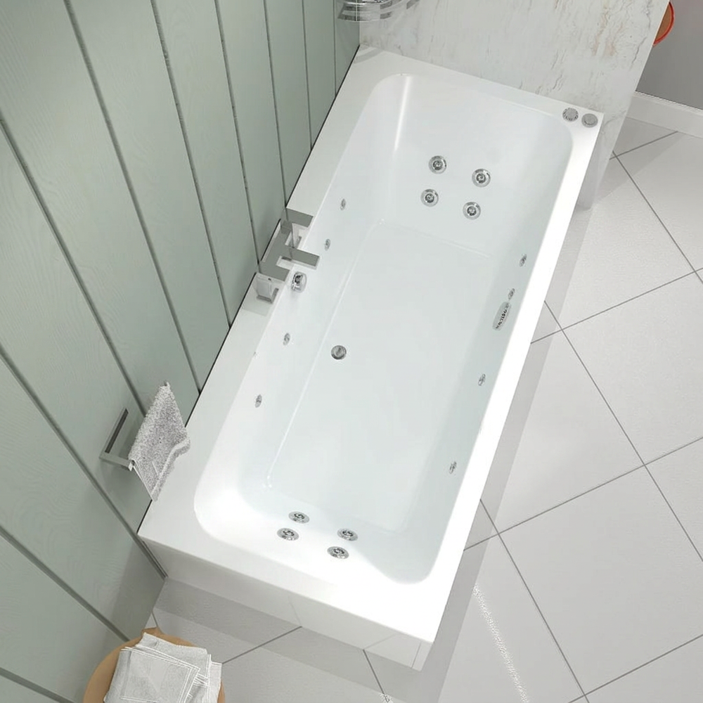 1600 x 800mm 6 or 14 Jets Double Ended Whirlpool Bath Vernwy