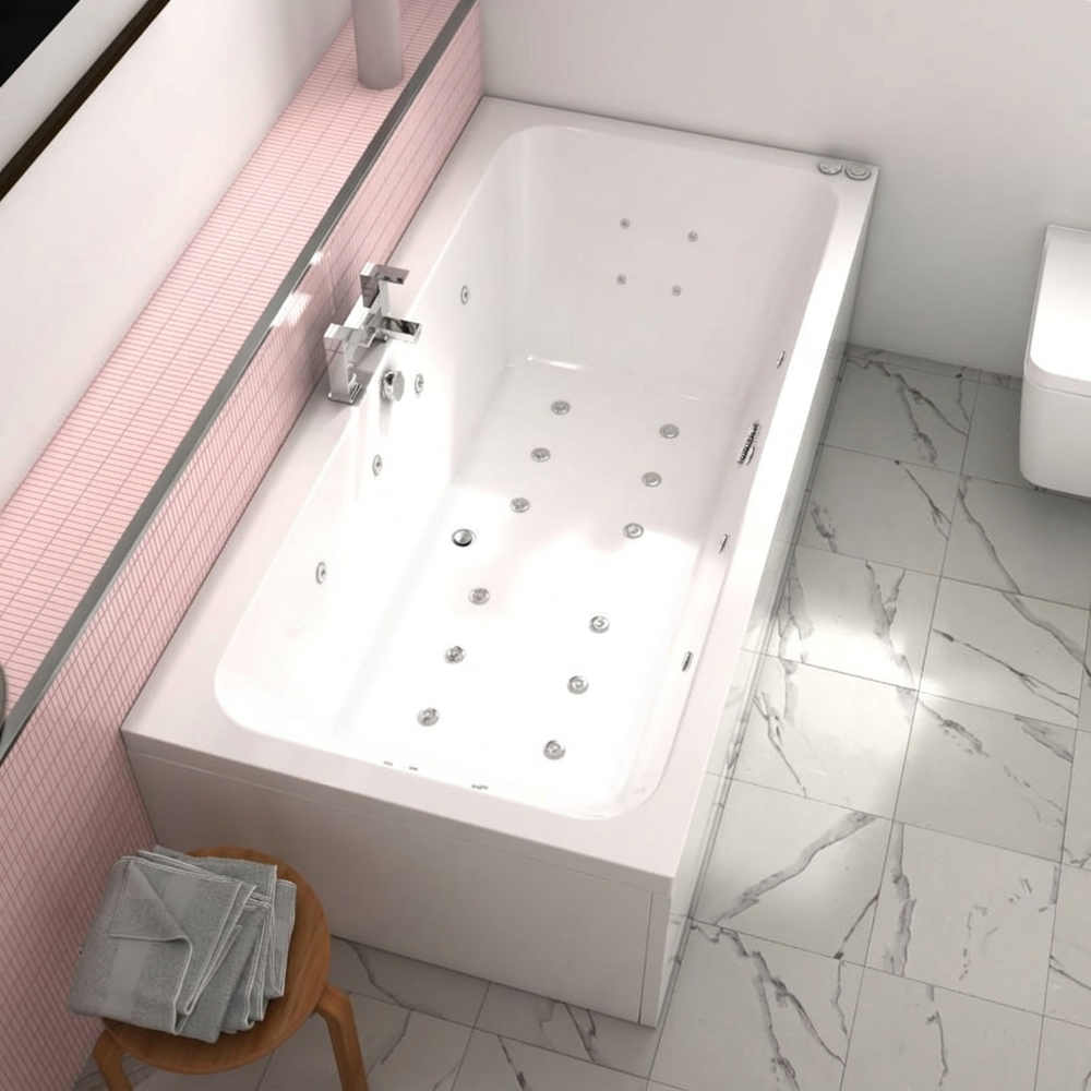 1800 x 900mm 16 Jets Double Ended Whirlpool Bath with Optional 12 Jet Air Spa