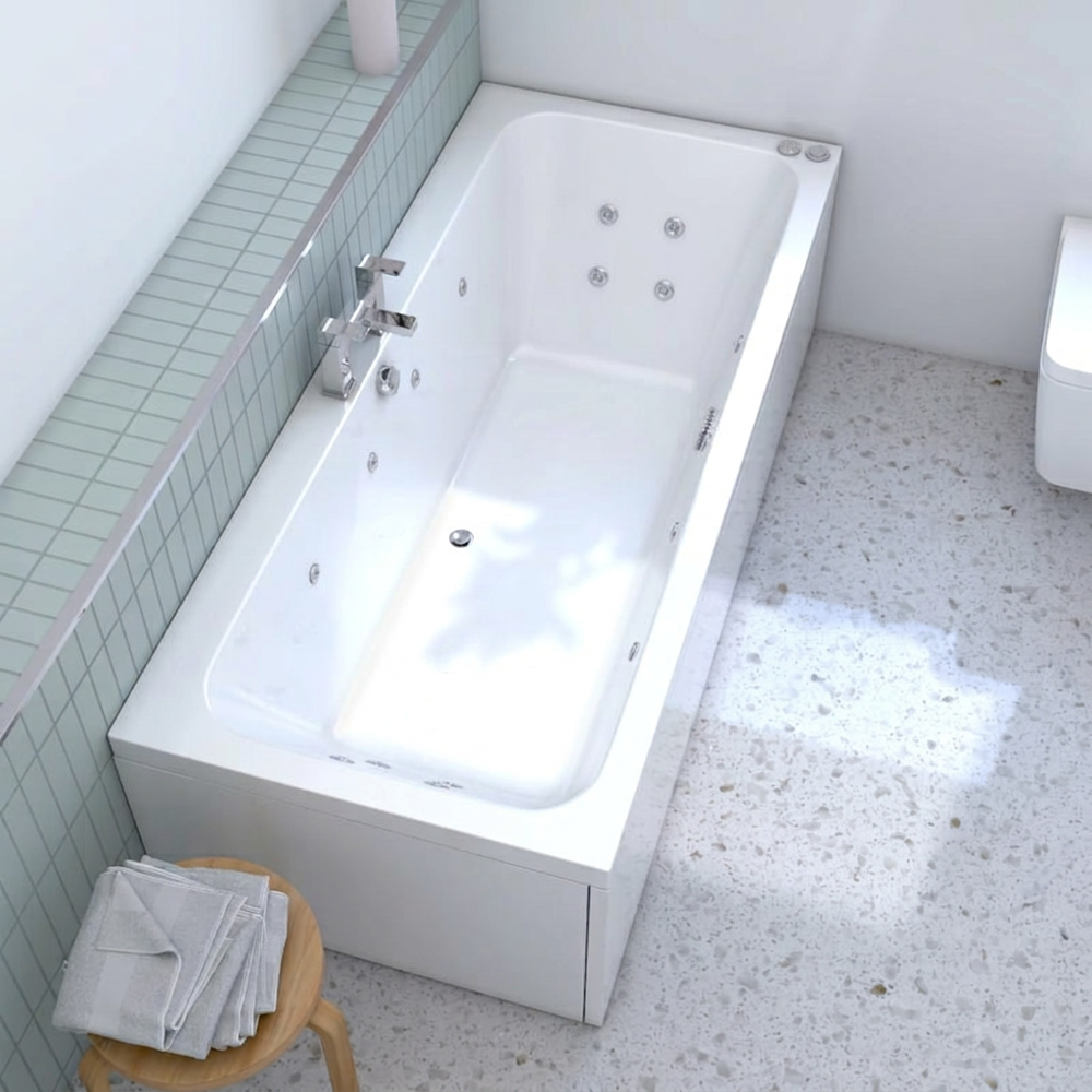 1800 x 800mm 8 or 16 Jets Double Ended Whirlpool Bath Vernwy